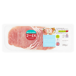 Co-op Reduced Fat Unsmoked Bacon Medallions 200G